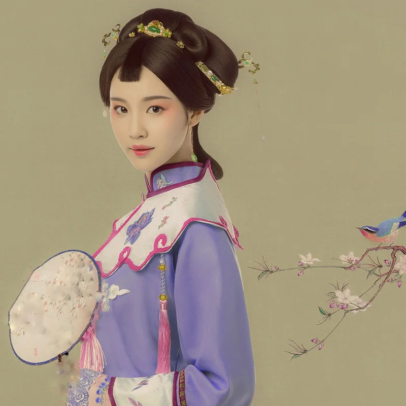 

WYJN Wei Yingluo Delicate Embroidery Costume Stage Performance Hanfu Drama Photography Dress for TV Play Story of Yanxi Palace