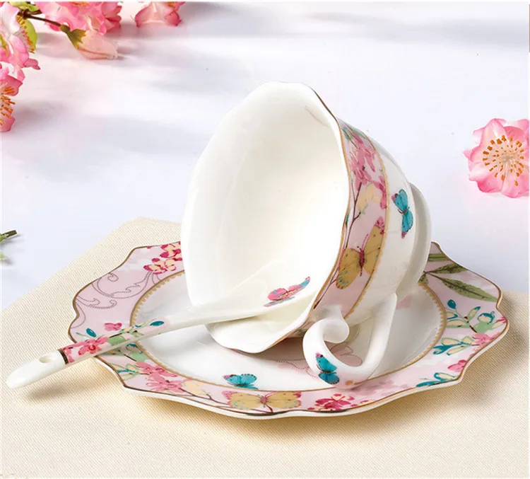Модная чайная посуда в виде сакуры бабочки цветка чая кофейного сервиза