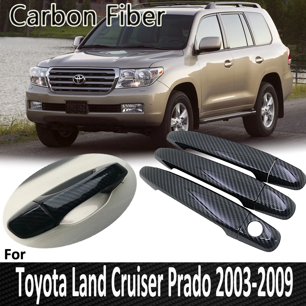 Черное углеродное волокно для Toyota Land Cruiser Prado 120 J120 L120 2003 2004 2006 2007 2008 2009 дверные