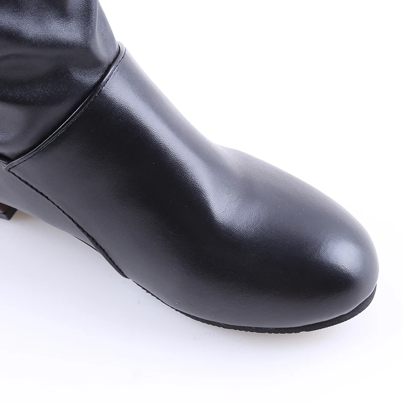 Модные женские сапоги из искусственной кожи весенние Botas Женская эластичная