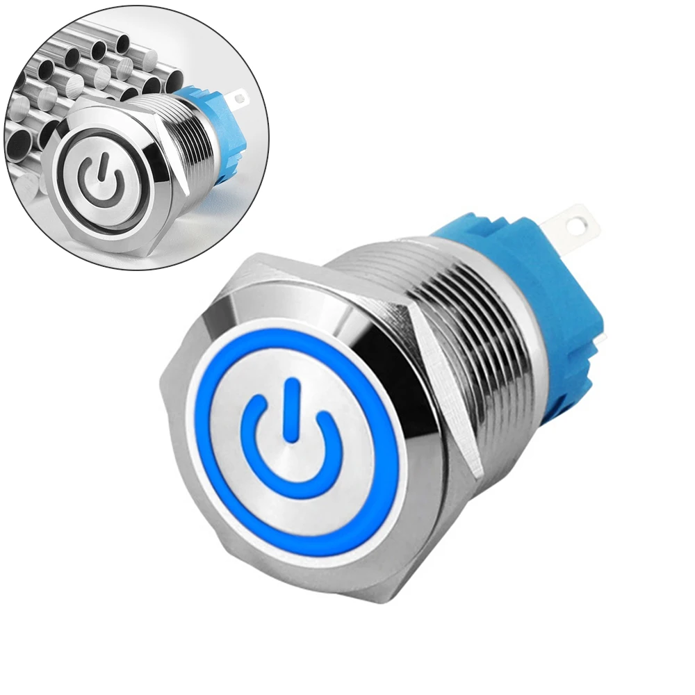 10 шт. 16 мм Автомобильный металлический светодиодный светильник кнопка