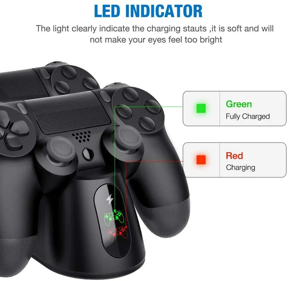Док-станция для зарядки контроллера BEBONCOOL Dualsense DualShock 4/Playstation 4/PS4/ Pro /PS4 Slim |