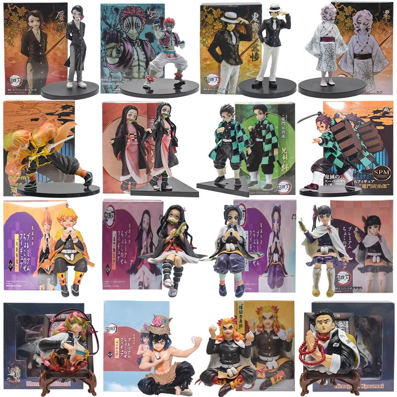 

Demon Slayer Figure Kimetsu no Yaiba Tanjirou Nezuko Anime Action Figures Muzan Rui Enmu Twelve Ghost Moon Model Dolls Toys Gift