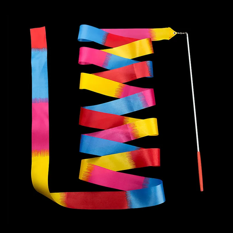 

Colorful Gymnastics Ribbons Toy Children Best Gift boys girls Outdoor Hyun Dance Band 4 Meter Bauble Art Ballet Twirling Stick