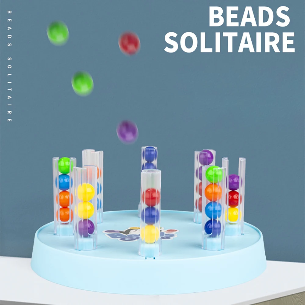 

Kids Color Matching Education Toy Colorful Beads Pairing Board Game Balls Training Brain Teaser Ball Parent Kids Interactive Toy