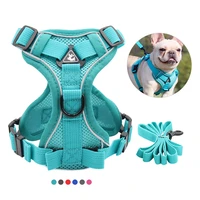 pet reflective nylon dog harness no pull adjustable medium large naughty dog vest cat vest safety vehicular lead walking running