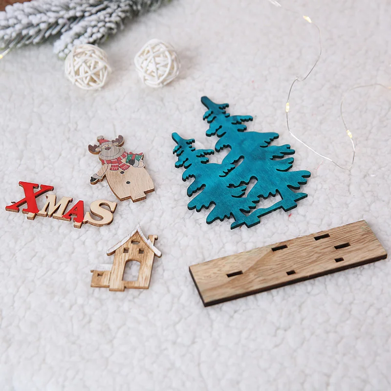 Рождественское Новогоднее деревянное украшение для елки Рождественское украшение Санта Клаус Noel Рождественское украшение для дома деревянная подвеска подарок Navidad