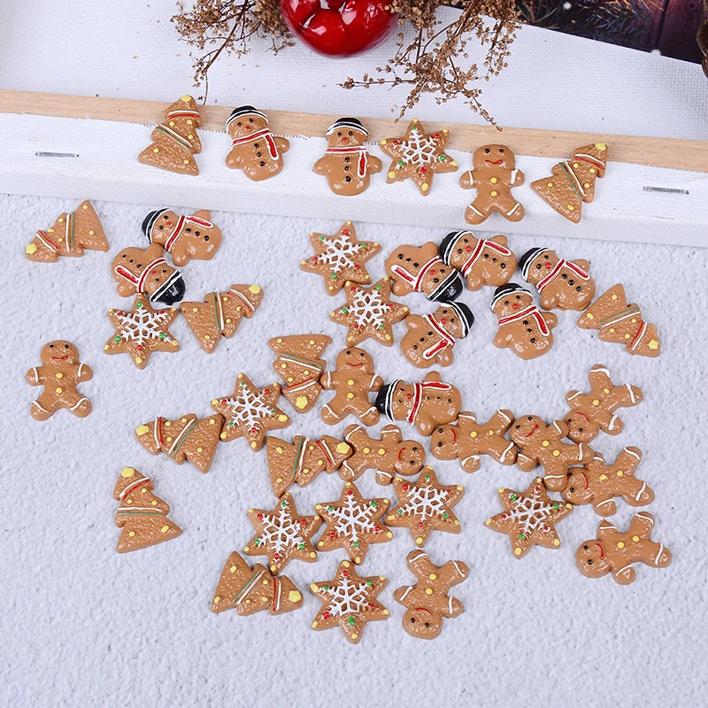 10 шт. рождественское печенье Снеговик Смола Flatback Кабошон украшения для