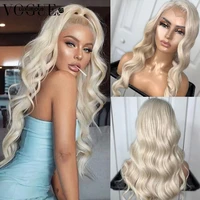 platinum blonde ombre human hair wig preplucked glueless hd lace frontal wig long wavy brazilian lace front wigs for black women