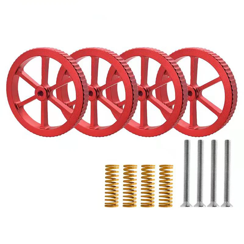 

4Pcs Large Red Hand Twist Leveling Nut n Hot Bed Die Springs n Leveling Screw For CREALITY 3D Printer Accessories