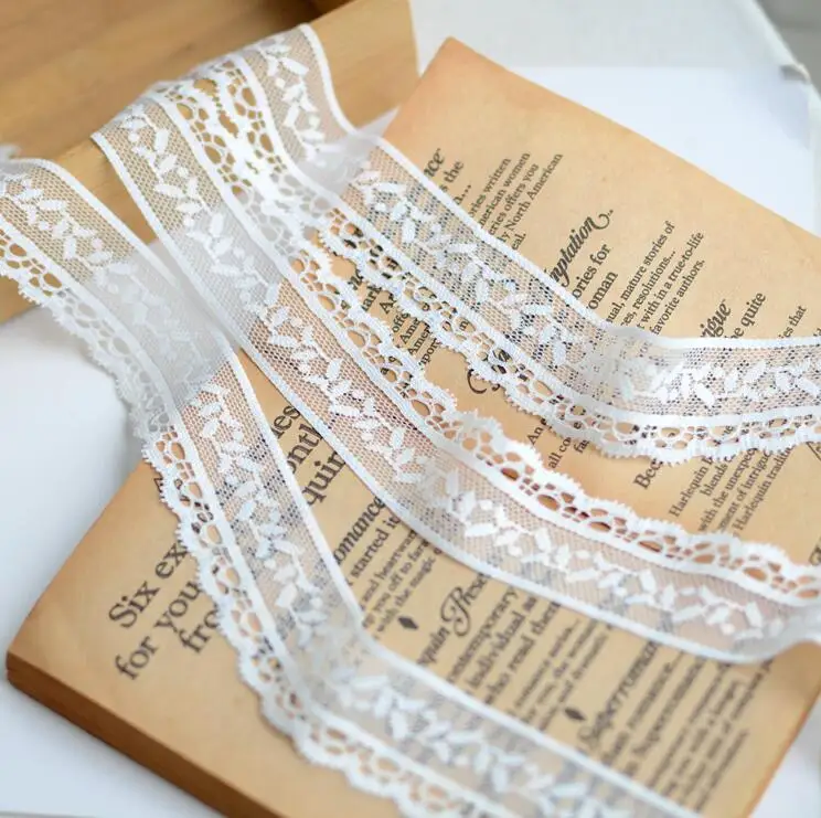 5 м/лот эластичная кружевная ткань цветок Венеция белая аппликация с кружевной