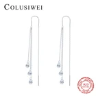 Женские ослепительные серьги Colusiwe, из серебра 925 пробы, на длинной цепочке с фианитами, ювелирные изделия свадебное, на помолвку, заявление