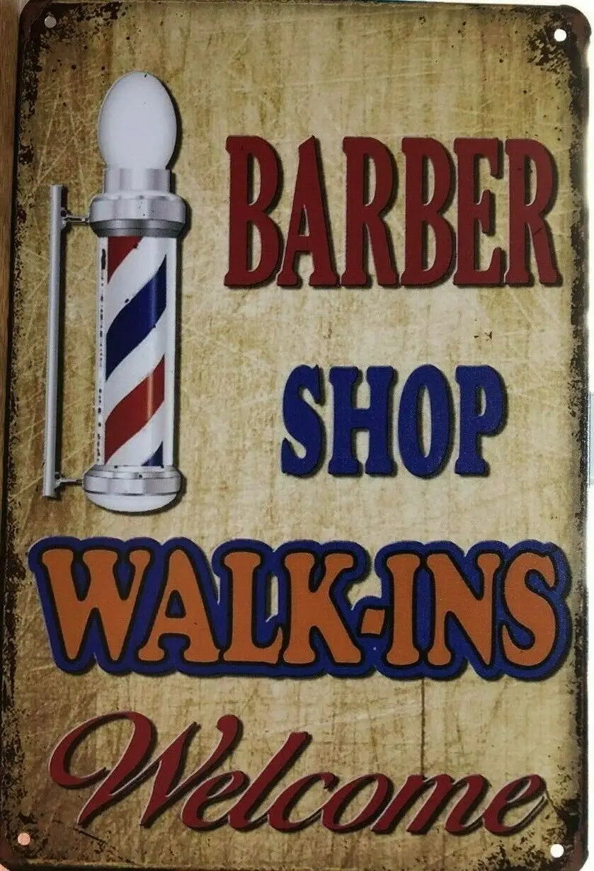 Металлический жестяной знак в деревенском стиле для парикмахерской декор