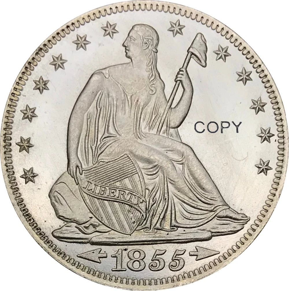 Соединенные Штаты Америки 1855 O половина доллара сидя Liberty No девиз медная
