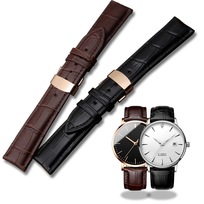 Ремешок из натуральной кожи для часов Tissot Longines Mido Гамильтон браслет со стальной