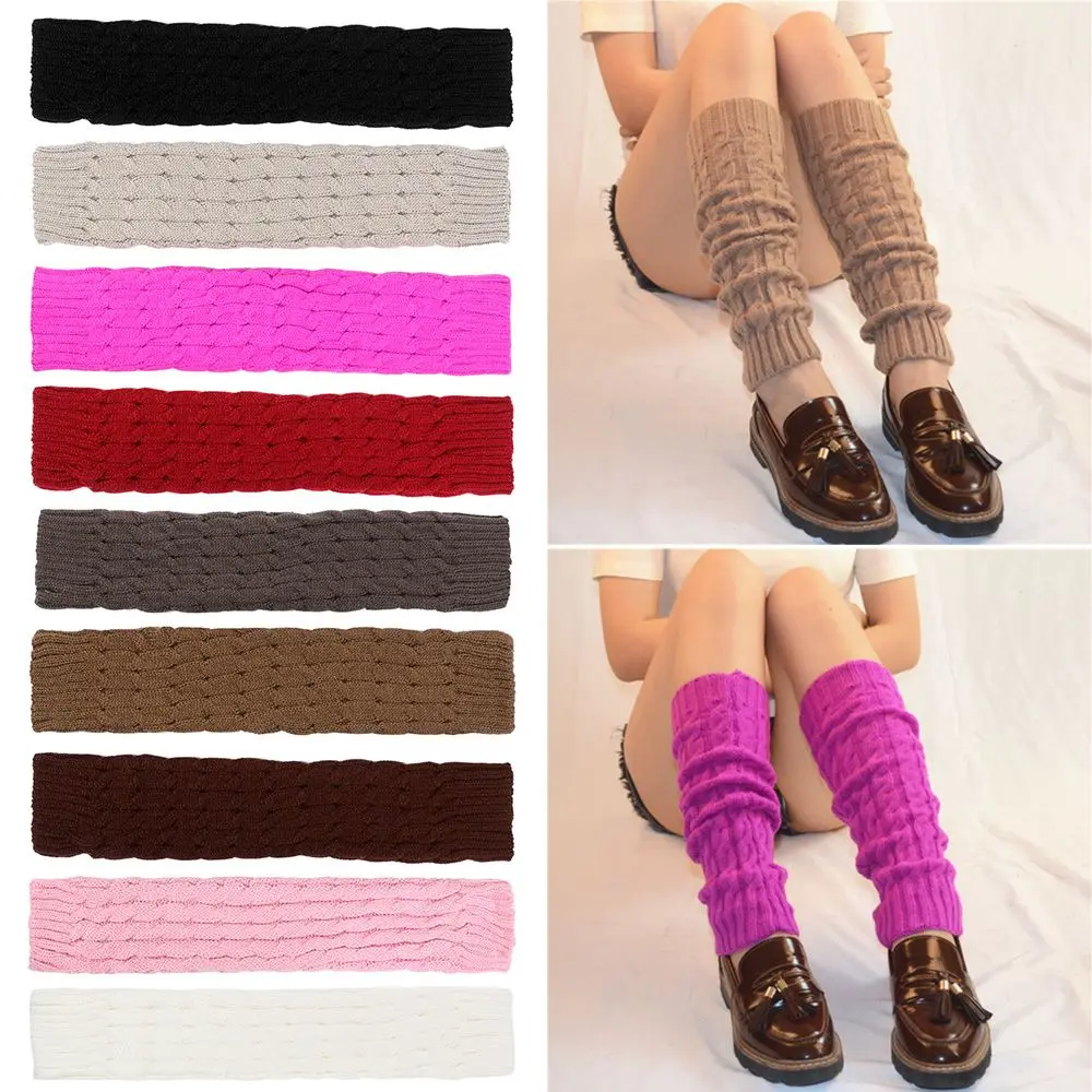 

Punk Button Winter Warm Women's Accessories Legging Stockings Boot Socks Leg Warmers Knit Crochet