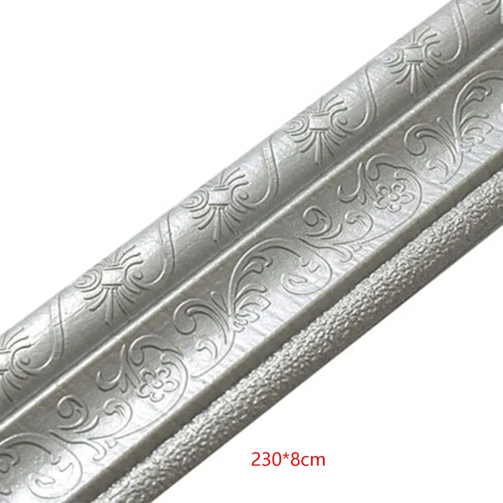 

3D Self-Adhesive Waterproof Pattern Wallpaper Border Wall Decor PVC Removable Sticker Baseboard Border Bedroom Home Decorations