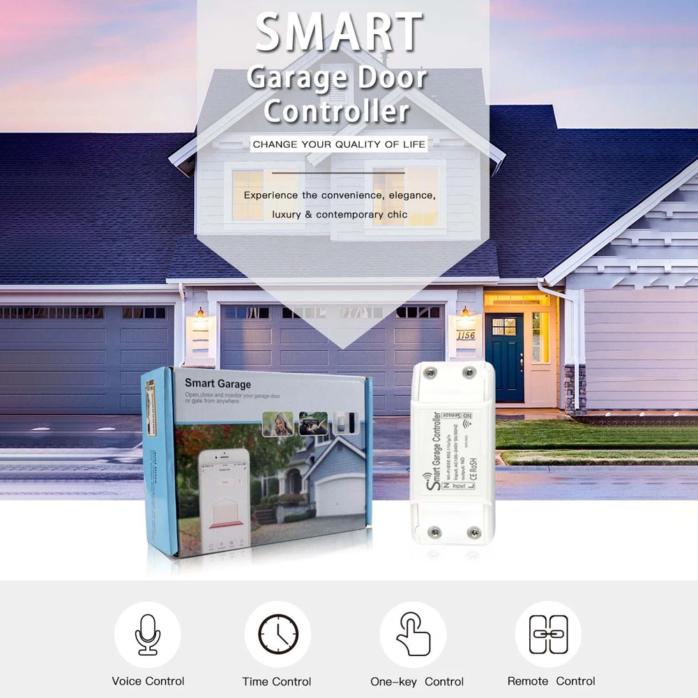 

WiFi Switch Smart Garage Door Controller Tuya Smart Life App Voice Control for Google Assistant Alexa Smart Garage Door Opener