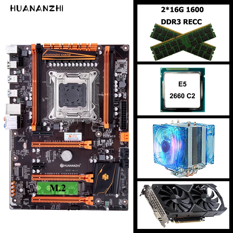 Хорошее качество HUANANZHI deluxe X79 материнская плата с M.2 слот ЦП Xeon E5 2660 кулером ОЗУ 32