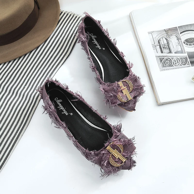 2019 Осень Новые Роскошные женские дизайнерские Стразы балетки на плоской подошве