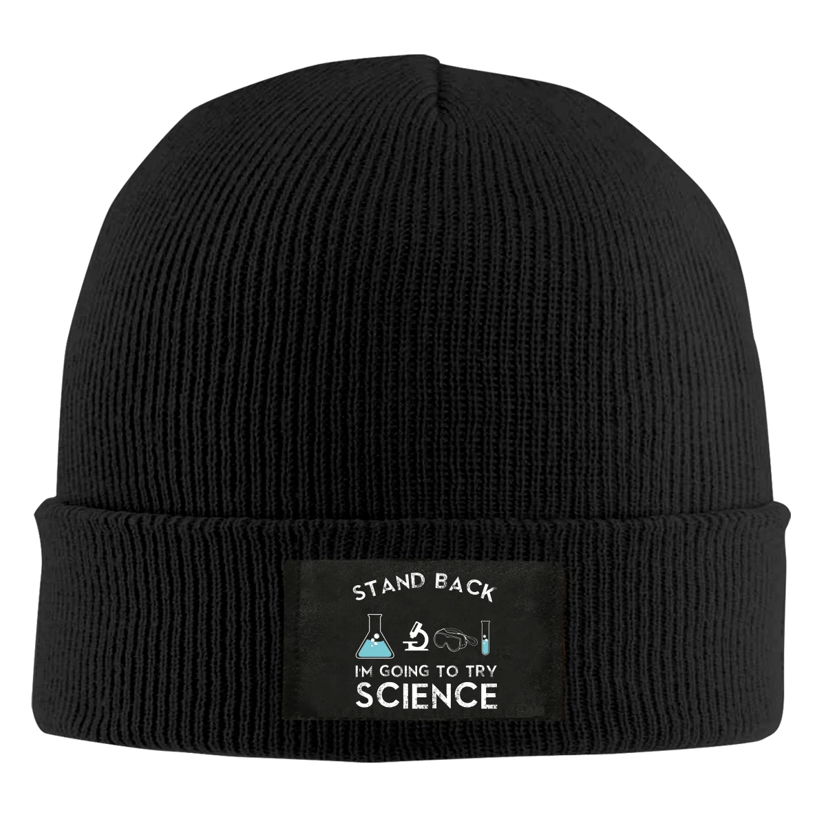 

Stand Back I'm Going To Try Science Beanie Hats For Men Women With Designs Winter Slouchy Knit Skull Cap