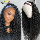 Nicelight волосы #4 воды вьющиеся лента для волос парики человеческих волос манекен для шарфа парика натуральные бразильские человеческие волосы парики для чернокожих Для женщин натуральные вьющиеся парик