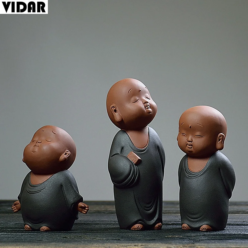 

VIDAR креативные маленькие новички, монахи, дзен, украшения, чай, домашние животные могут выращивать чай, чтобы играть с фиолетовым песком, ску...