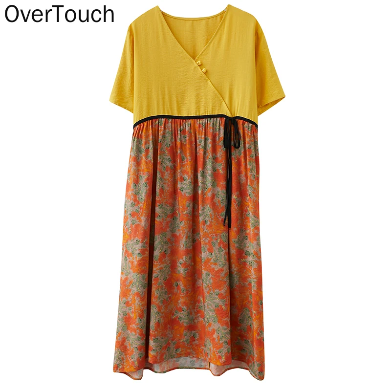 

2021 Plus Size Summer Dress Beach Sundress Floral Women Vestidos Elegant Vintage Lady Long Dress Loose Casual Cotton