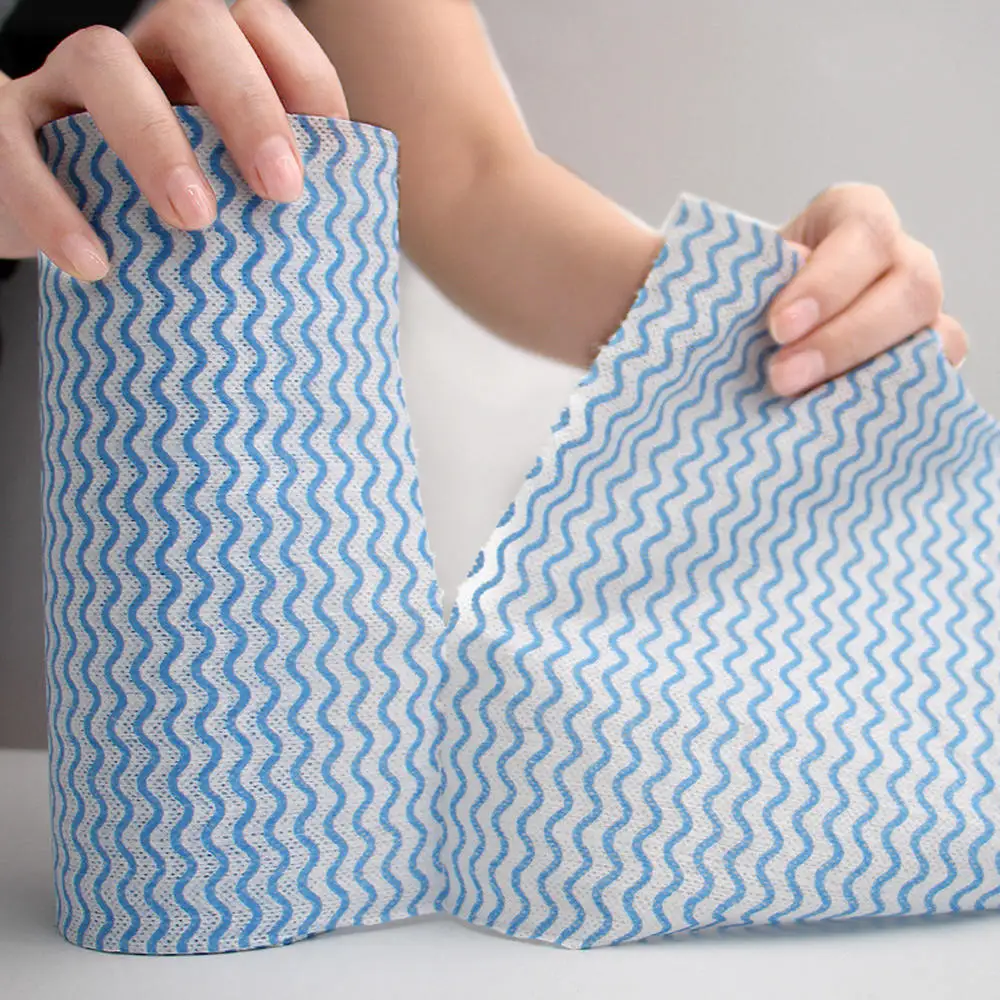 

2 Rolls Non-woven Fabric Scouring Pad Disposable Kitchen Cleaning Cloth Kitchen Absorbent Dishcloth Towel