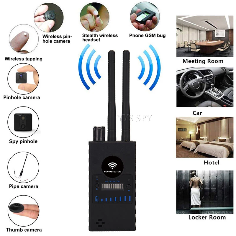 g528b hidden camera detector dual antenna rf signal wifi secret covert cam gsm mobile audio gps tracker mini spy bug scan finder free global shipping
