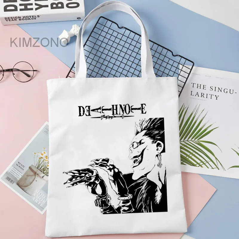 

Death Note shopping bag bolso reusable handbag shopper canvas cotton bag reusable boodschappentas cloth foldable custom
