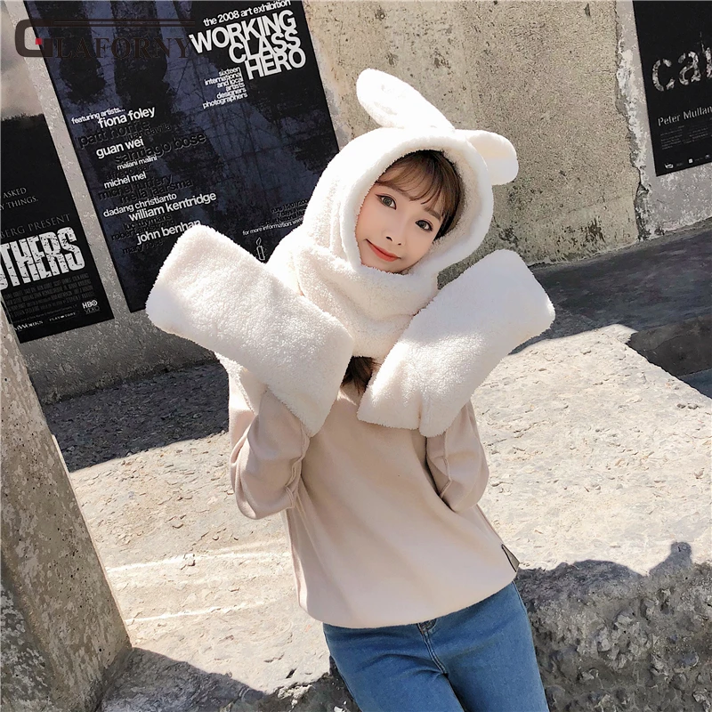 2019 осенне зимняя шапка шарф перчатки Комплект из трех предметов женский