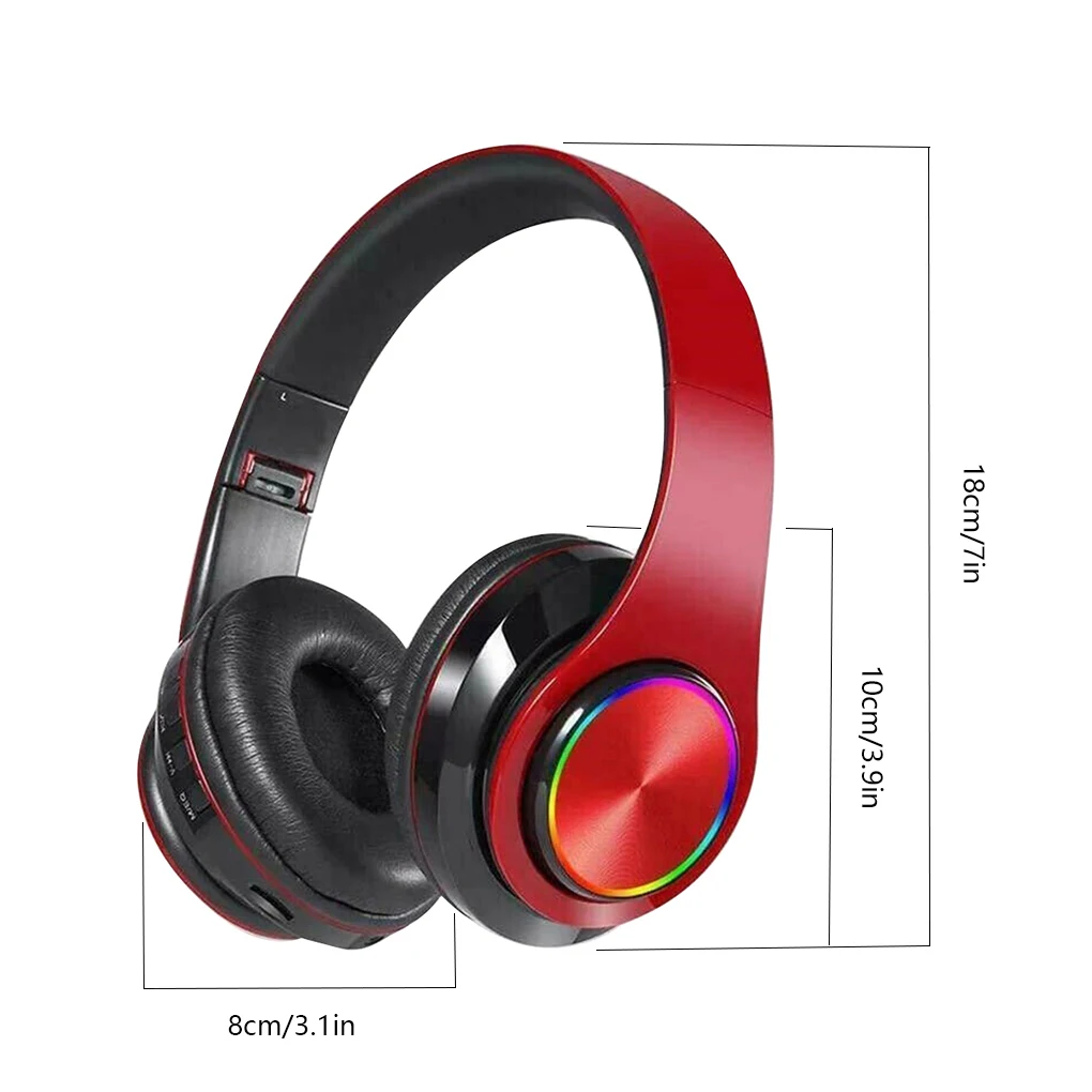 B39 bluetooth V5.0 headphones wireless Portable Folding Support TF Card Built-in FM mp3 player With LED Colorful Lights | Электроника