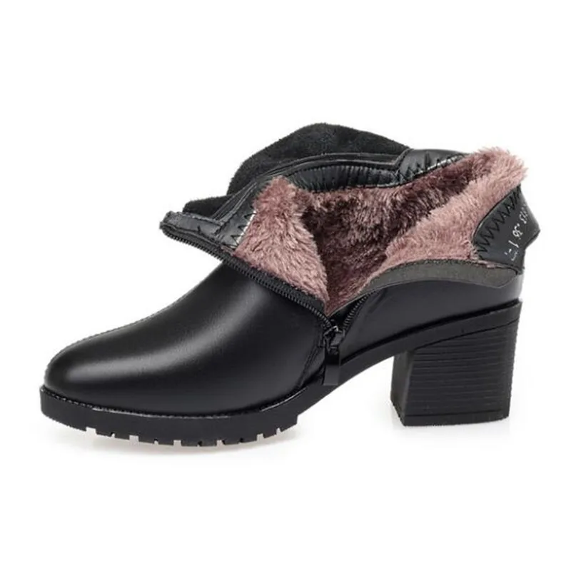 2019 г. новая осенне зимняя обувь из натуральной кожи женские ботинки теплые зимние