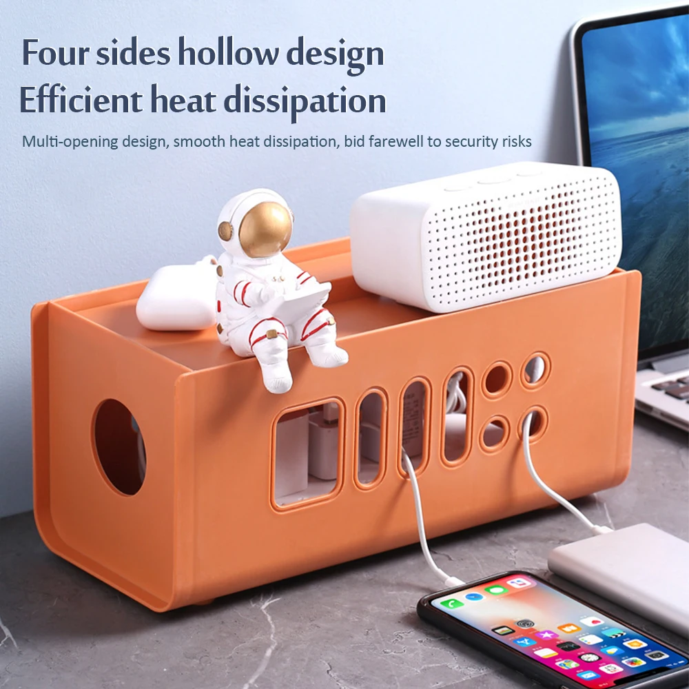 

Cable Storage Box Anti Dust Anti-Mistaken Touch Plastic Insulation Boxs Power Strip Wire Charger Socket With Cover Finishing Box