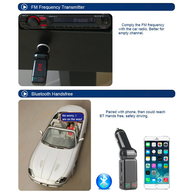 Bluetooth FM передатчик беспроводной MP3 плеер Автомобильный Комплект двойной USB