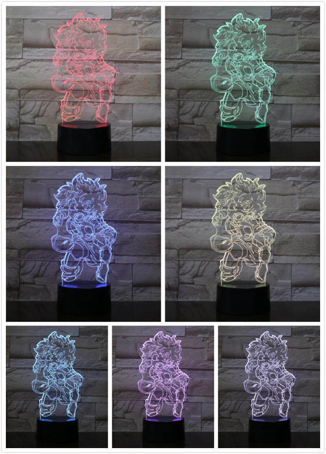 С героями из мультфильма Мой герой Deku 3D лампа Аниме Драконий жемчуг Рисунок 7 Цвет