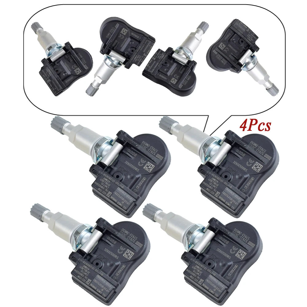 4 шт. TPMS датчик давления в шинах/предупреждающий для Hyundai Equus Santa fe Genesis 52933-B1100 52933-3N100