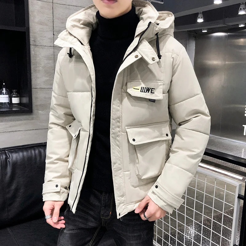 New Brand Autumn Winter youth Men's Multi-pocket design Korean version Jacket Fashion Loose Hansome All-match trend Slim Cotton