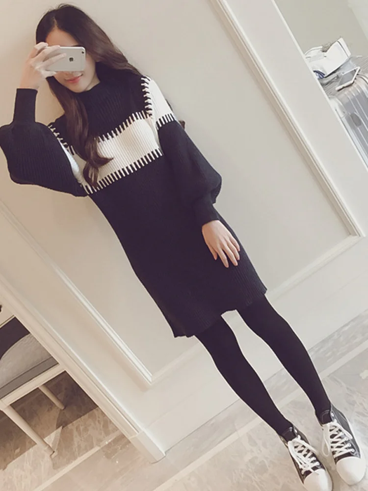 

Свитер женский осенний трикотажный, теплый, однотонный