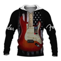 brand fashion autumn hoodie electric guitar 3d full body printed mens sweatshirt unisex zipper pullover casual jacket