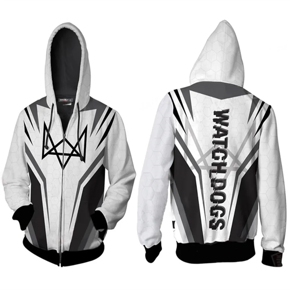 Игровые часы собаки 2 Aiden Pearce толстовки с капюшоном куртки Косплей Костюм 3D печать
