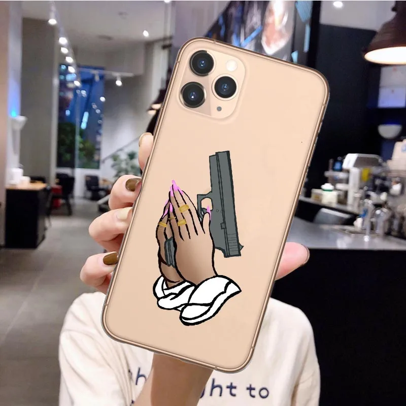 Чехол для iPhone 11 SE 6S 7 8 Plus X XR XS Max силиконовый черный чехол девочек малышей женщин
