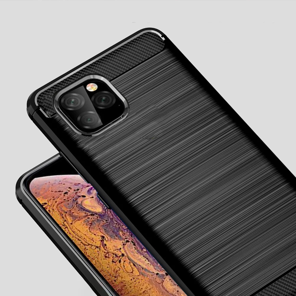 Для iPhone 11 Pro Max чехол из углеродного волокна противоударный чехол для телефона iPhone 11 Pro Чехол полный защитный бампер оболочка