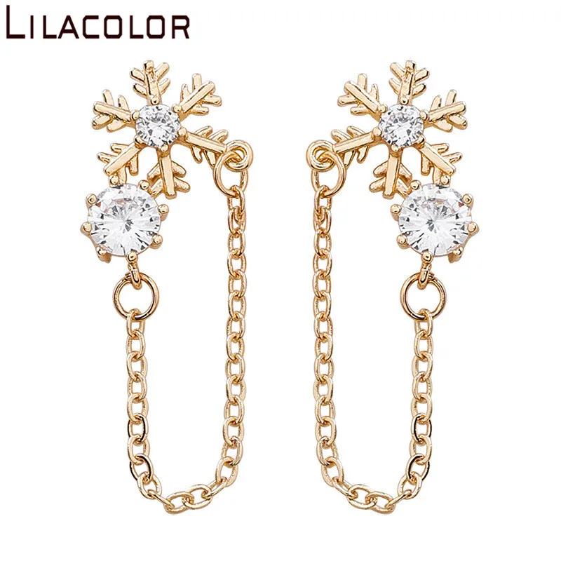 Lila цветные женские серьги-капли в виде снежного цветка S925 серебряные шпильки