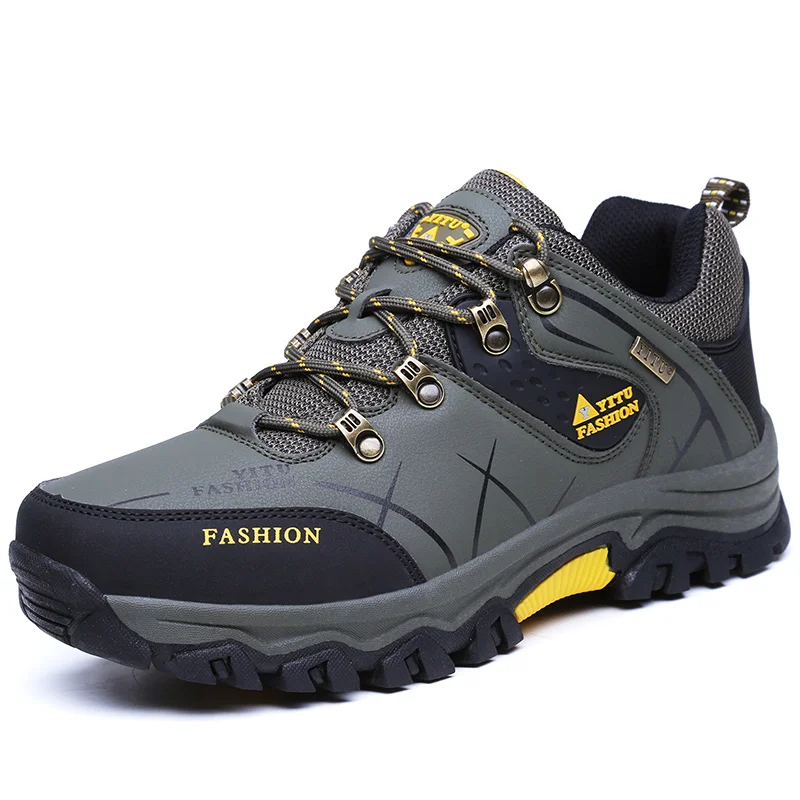 

Boots Men Military Hunting Tourism Mountain Shoes Hiking Shoes Men Waterproof Leather Tactical Boots Durable Soft Winter Sneaker