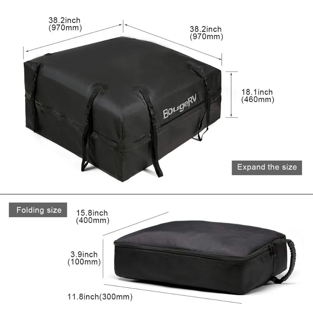 Дорожная сумка 97x97x46 см, Cargo Carrier 425L, багаж на крышу для автомобильных фургонов с рельсами на крыше, 15 кубических футов, 1000D, ПВХ