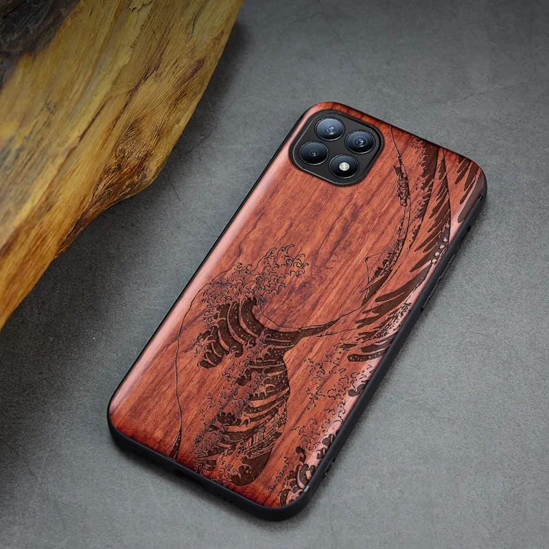 

Carved Wood Case For OPPO Reno 4 SE Shockproof Case TPU Bumper Cover For OPPO Reno 4 SE Case Wood Shell Reno4se