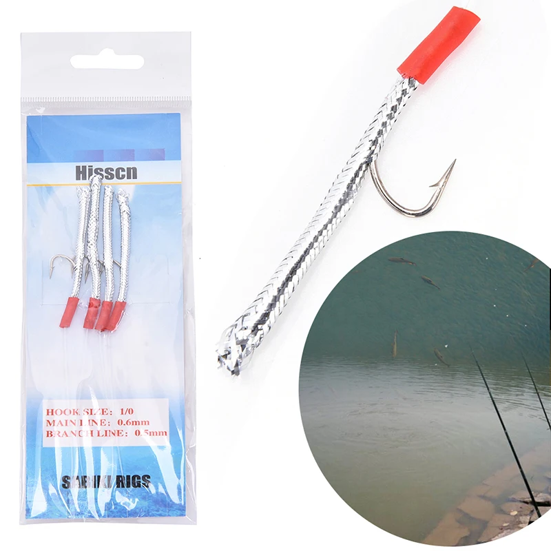 

3 Styles 1 Pack Sabiki Soft Fishing Hooks Rigs Bait Jigs Fish Head String Hook Soft Bait Artificial Lure Worn Fake Lure Hook
