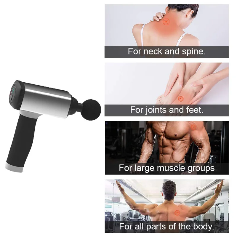 Массажная пушка для разгрузки мышц с высокочастотной вибрацией глубокого стимулятора для расслабления тела компактная и легкая.